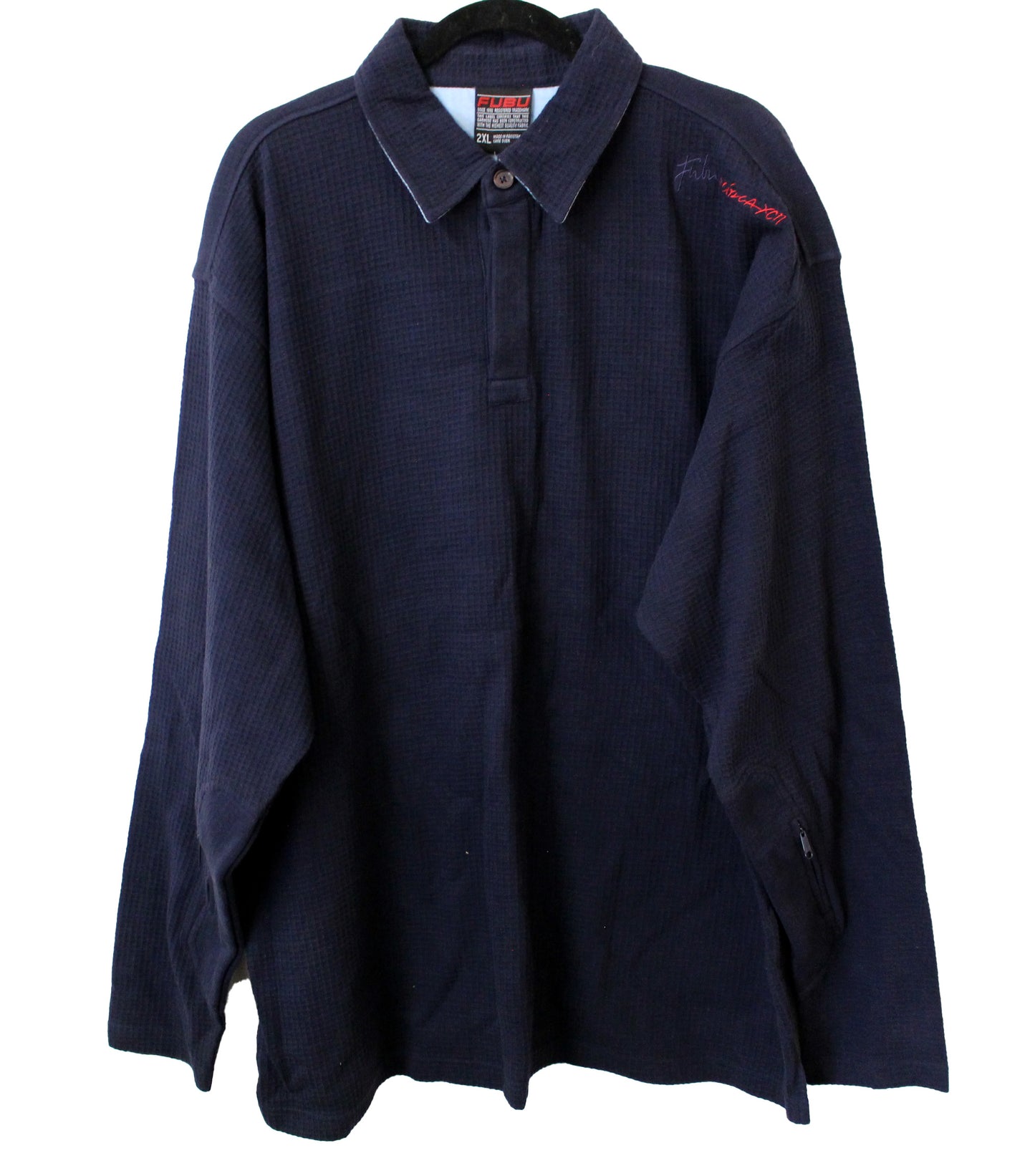 FUBU Long Sleeve Collared Shirt Men's Size 2XL (Navy)