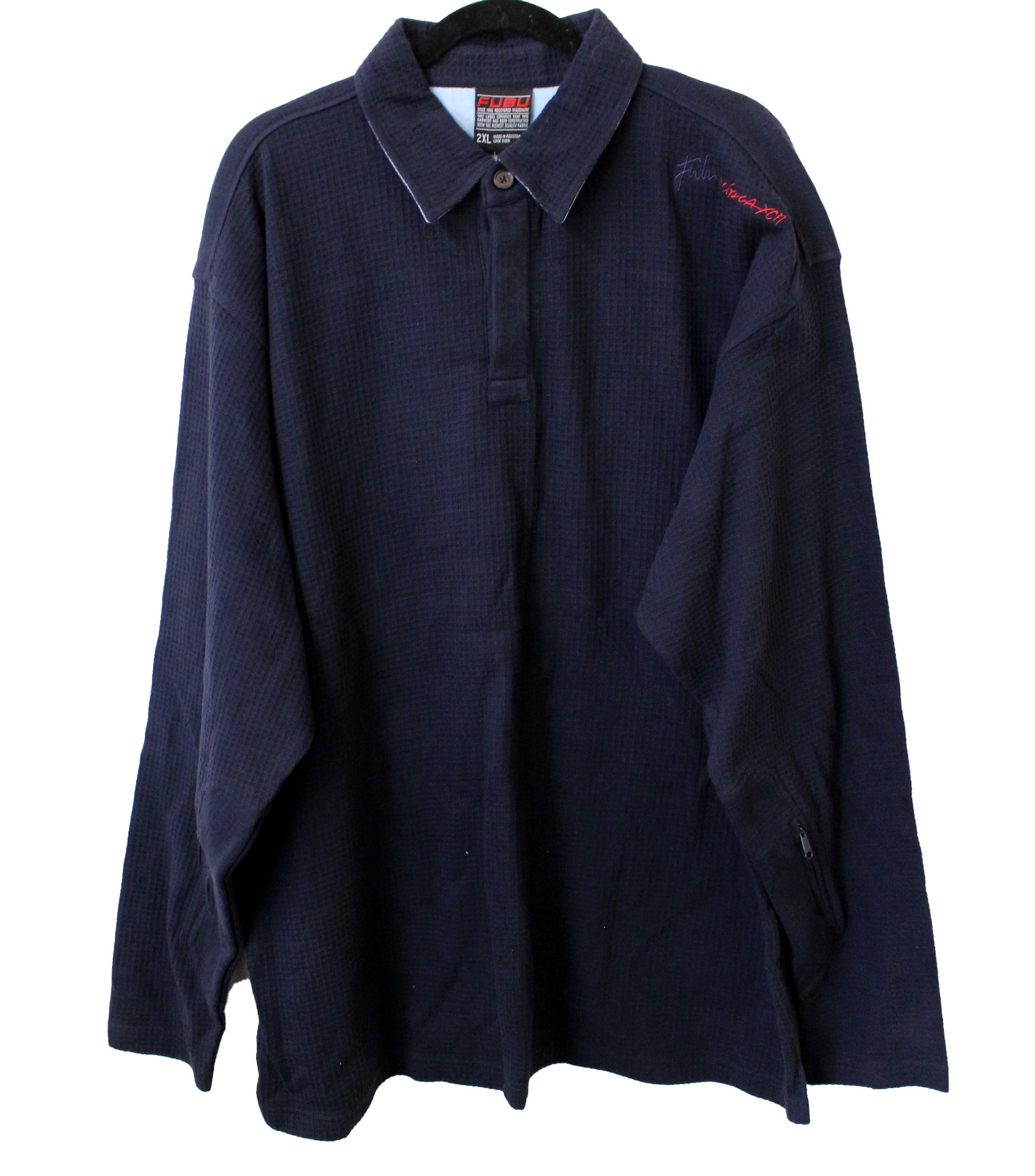 FUBU Long Sleeve Collared Shirt Men's Size 2XL (Navy)