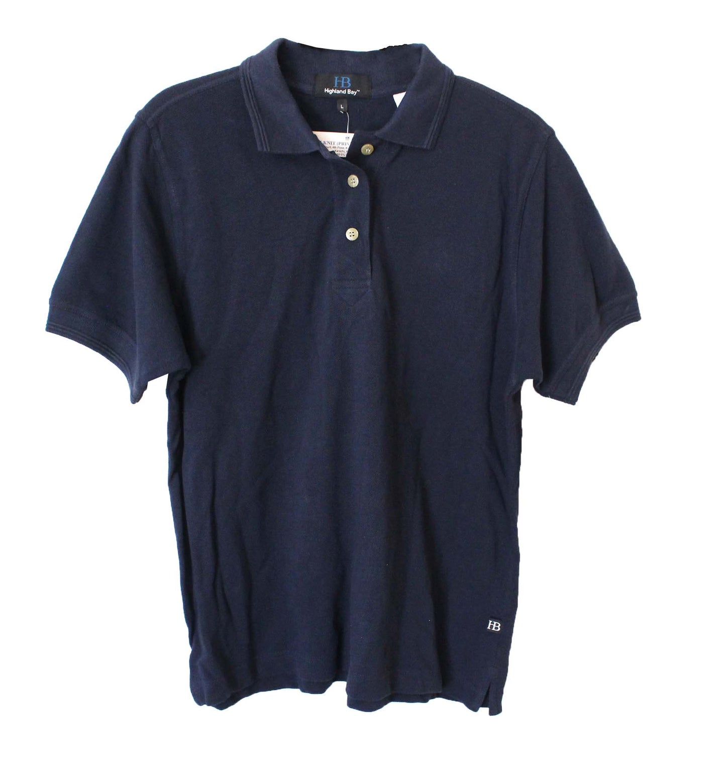 Highland Bay Collared Polo Shirt Youth Size Large (Navy)
