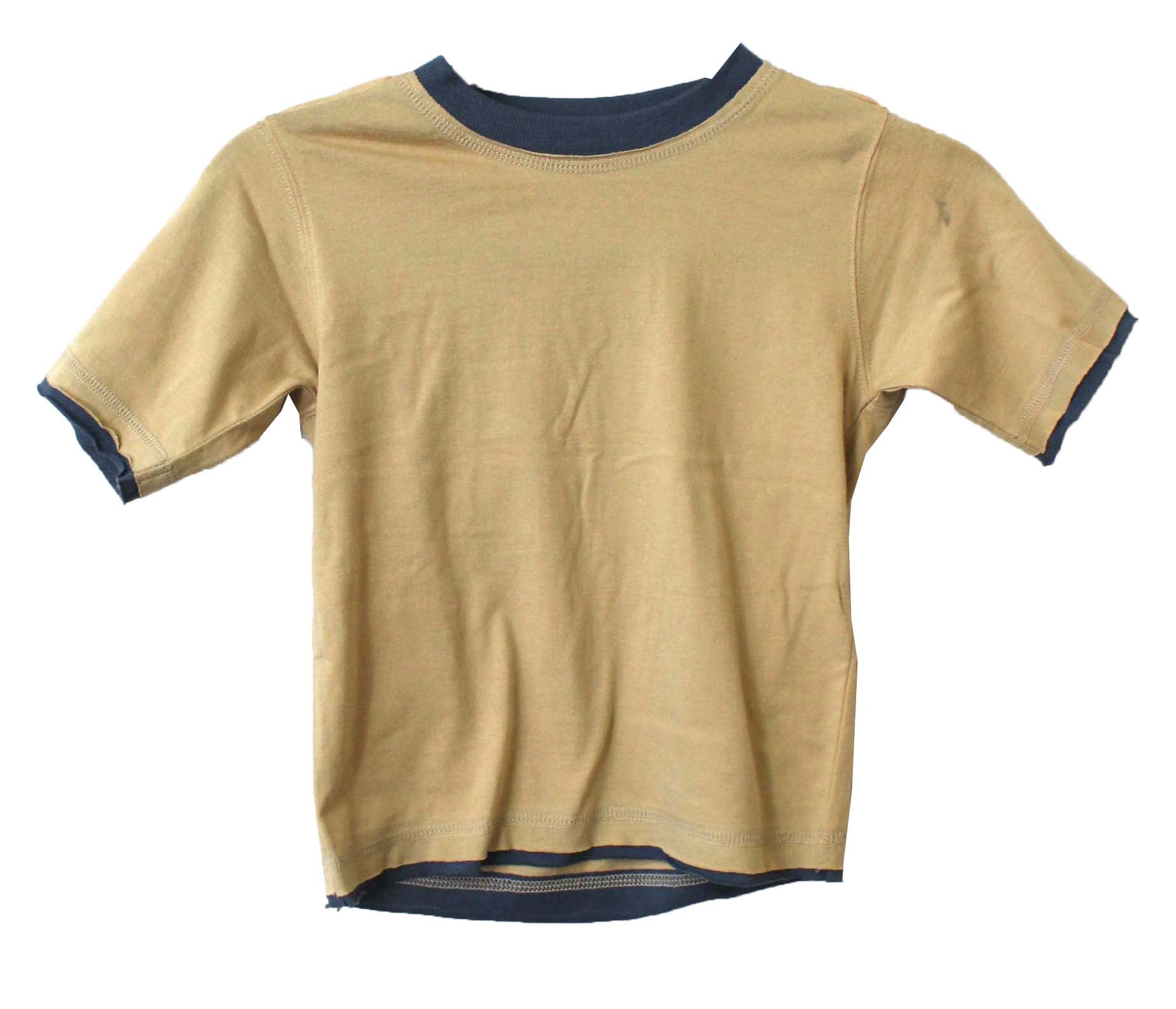 Kids T-Shirt Khaki/Blue (Small)