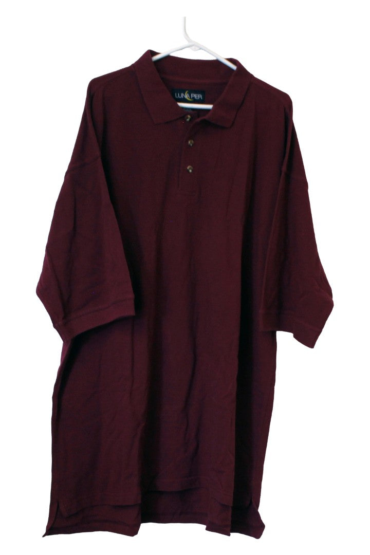 Luna Pier Collared Polo Shirt 2XL (Burgundy) (Never Worn)