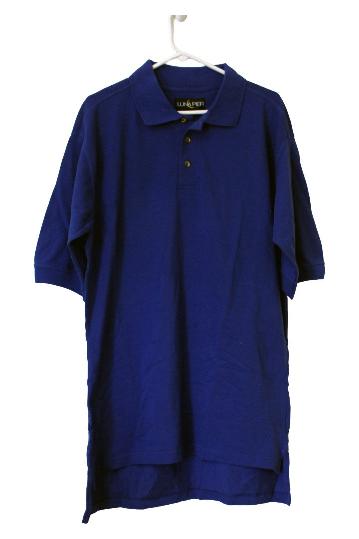 Luna Pier Collared Polo Shirt Large (Blue) (Never Worn)