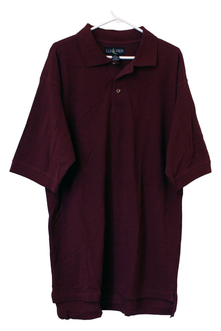 Luna Pier Collared Polo Shirt XL (Burgundy) (Never Worn)