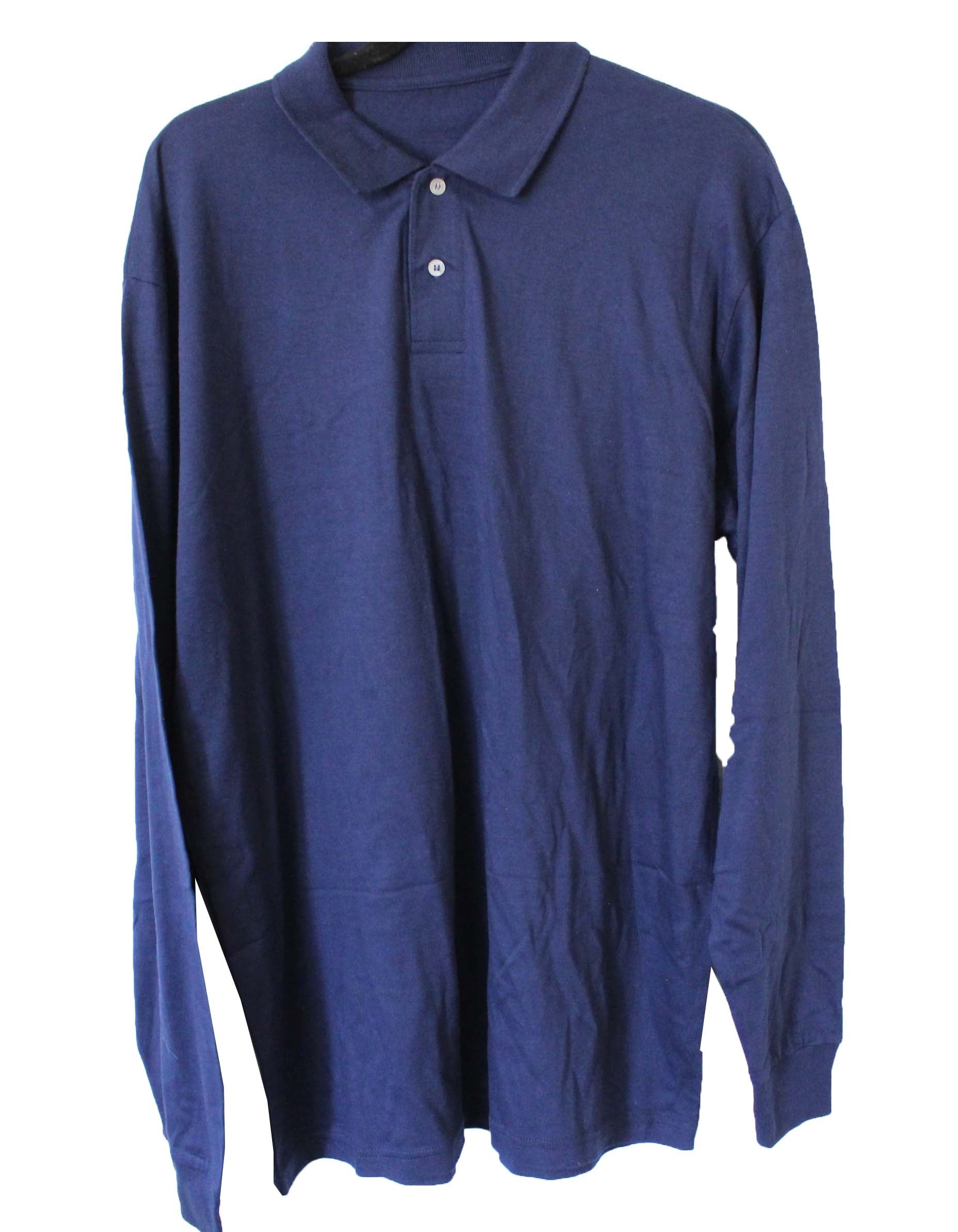 Long Sleeve Collared Shirt Men's Size Large (Navy)
