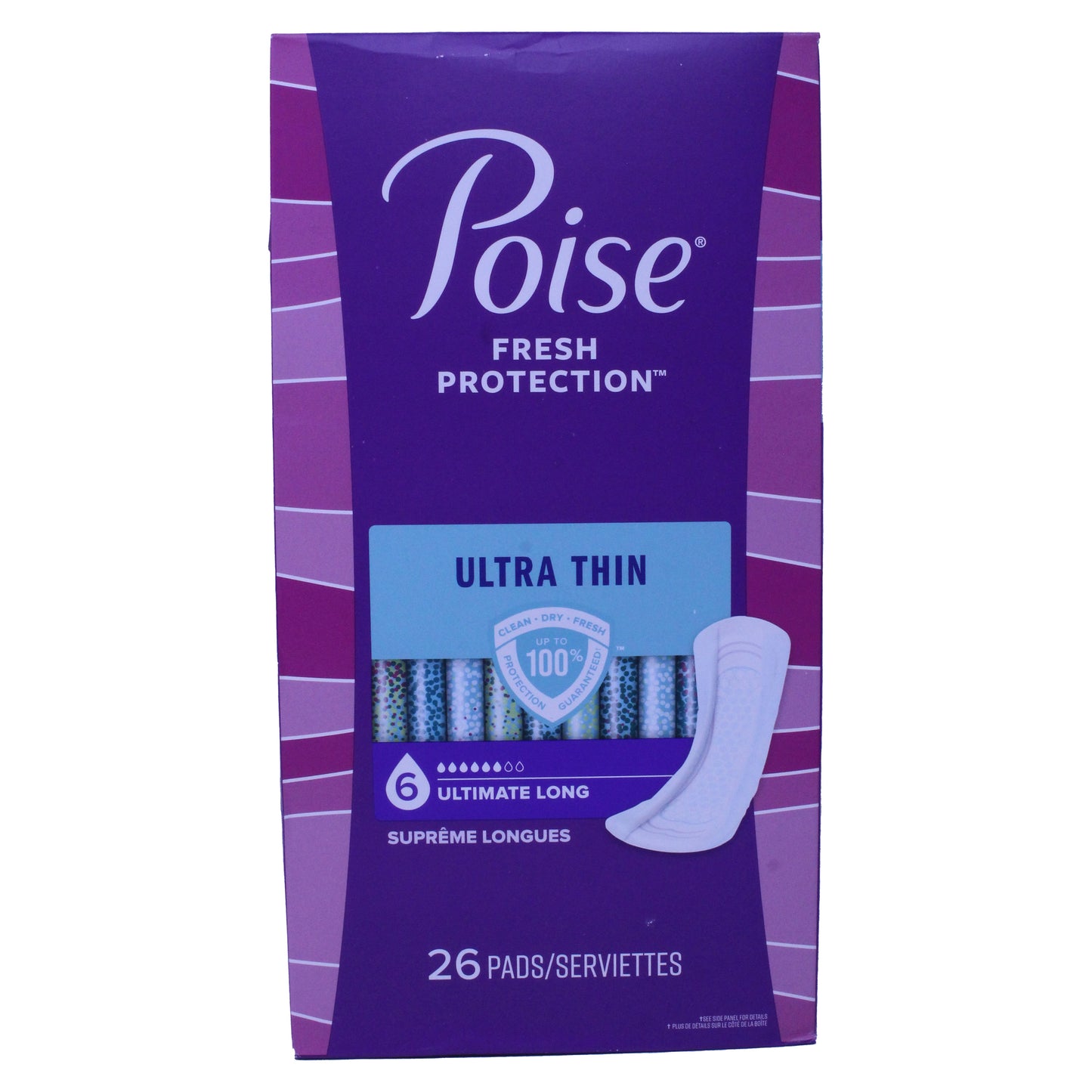 Poise Fresh Protection Ultra Thin Number 6 Ultimate Long 26 Pads