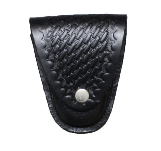 Duty Gear Basketweave Leather Standard Handcuff Case Black by Solar 1