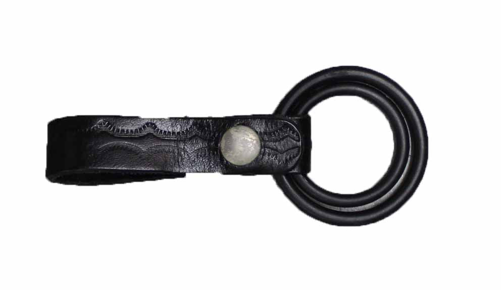 Duty Gear Leather Double Ring Flashlight Holder Black by Solar 1 (Pack of 2)