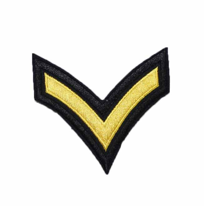 Gold/Black 1 Stripe Chevron Rank Patch (Pack of 10) by Solar 1