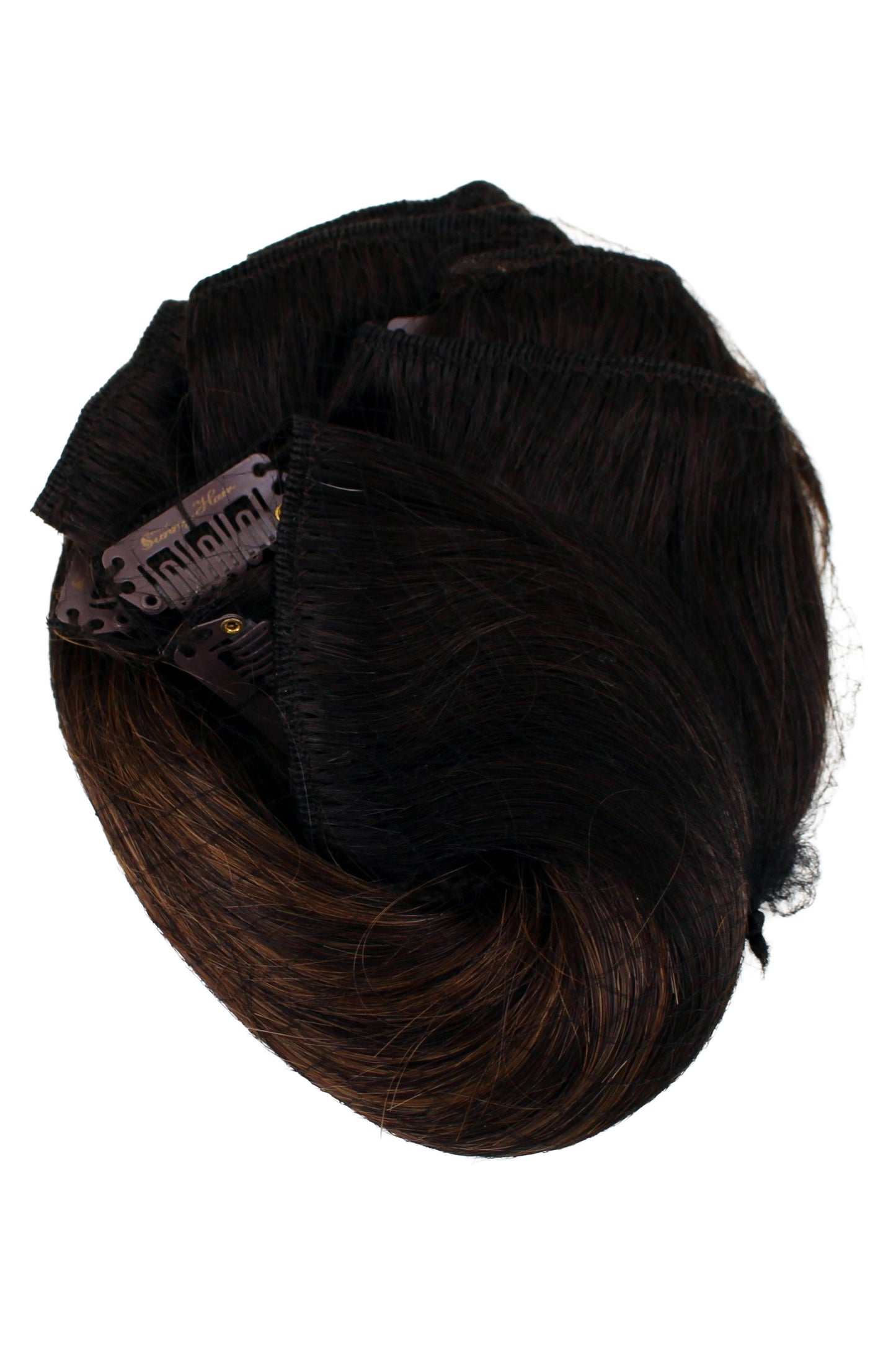 Sunny Hair Clip In Hair Extensions (Brown Balayage, 12 Inch)