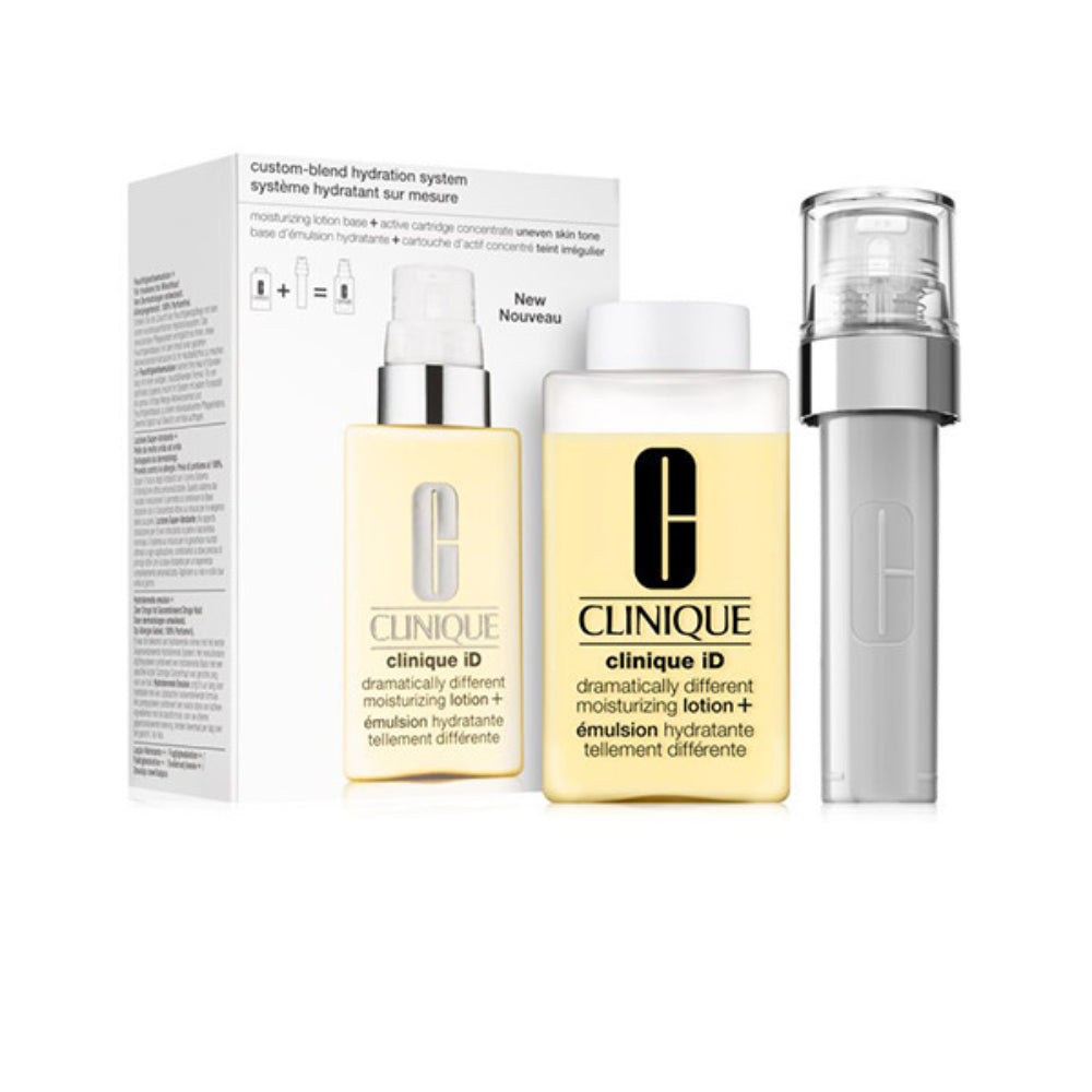 Clinique ID Set Clinique: Clinique iD Active Cartridge - Uneven, Paraben-Free, Even Tone & Brighten, Concentrate, For Face & Neck, 10 ml + Clinique iD Dramatically Different Lotion+, Fragrance Free, Moisturizing, Day & Night, Lotion, For Face, 115 ml