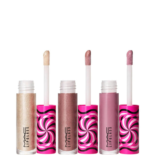 Tiny Tricks Mini Lipglass Trio - Cool Set MAC: Lipglass, Shining, Lip Gloss, Charmed, I'm Sure!, 2.4 ml + Lipglass, Shining, Lip Gloss, Frills-N-Chills, 2.4 ml + Lipglass, Shining, Lip Gloss, Frost Smitten, 2.4 ml