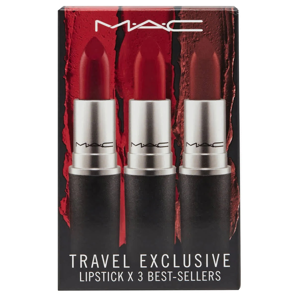 Travel Exclusive Set MAC: Mini, Cream Lipstick, Lady Bug, 3 g +  Powder Kiss, Cream Lipstick, Fresh Morocan, 3 g +  Powder Kiss, Cream Lipstick, Cockney, 3 g