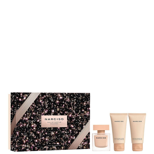 Set Narciso Rodriguez: Narciso Poudree, Eau De Parfum, For Women, 50 ml + Narciso Poudree, Hydrating, Body Lotion, 50 ml + Narciso Poudree, Cleansing, Shower Gel, All Over The Body, For All Skin Types, 50 ml