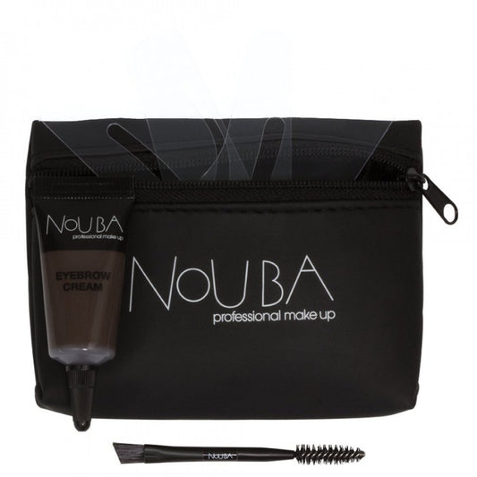 30 Set Nouba: Nouba, Eyebrow Brush + Nouba, Eyebrow Gel, 7 ml + Textile Makeup Bag, Black