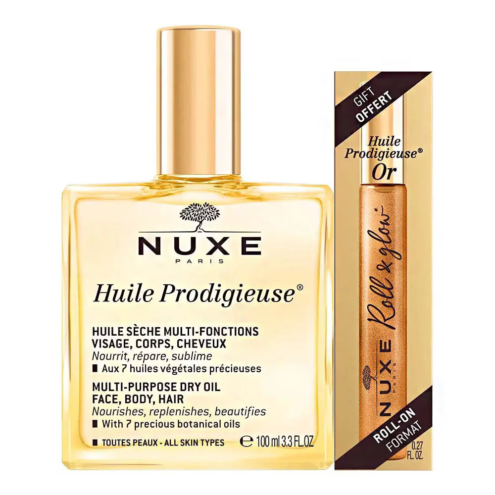 Set Nuxe: Huile Prodigieuse Or Multi-Purpose, Body Oil, For Body, Face & Hair, 100 ml + Huile Prodigieuse Or Multi-Purpo