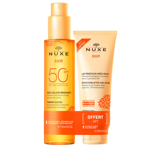 Set Nuxe: Sun, Anti-Ageing, Tanning Oil, SPF 50, 150 ml + Sun, Sun Protection, After-Sun Lotion, 100 ml