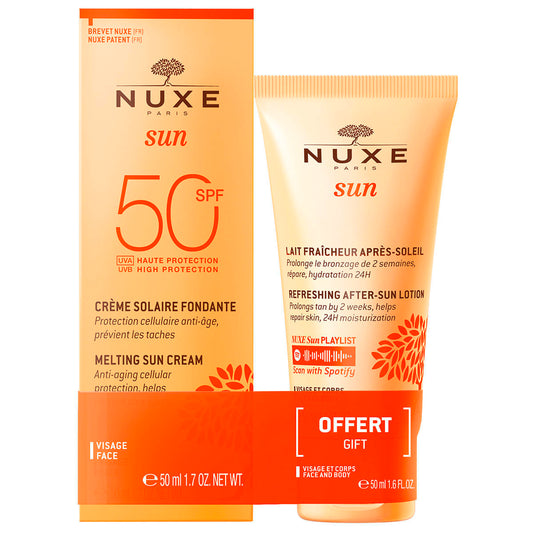 Set Nuxe: Sun Melting, Sunscreen Cream, For Face, SPF 50, 50 ml + Sun, Sun Protection, After-Sun Lotion, 50 ml