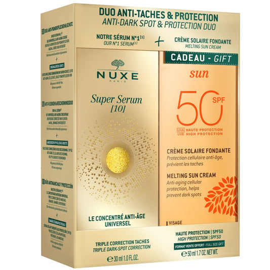 Set Nuxe: Super Serum [10], Vegan, Anti-Ageing, Day & Night, Serum, For Face & Neck, 30 ml + Sun, UV Protection, Sunscre