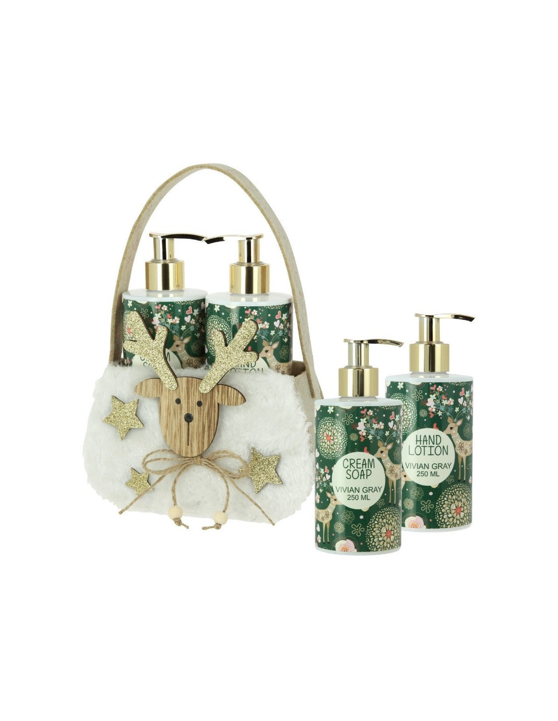 Set Vivian Gray: Natural X-Mas, Hydrating, Hand Cream, 250 ml + Natural X-Mas, Cleansing, Liquid Soap, 250 ml