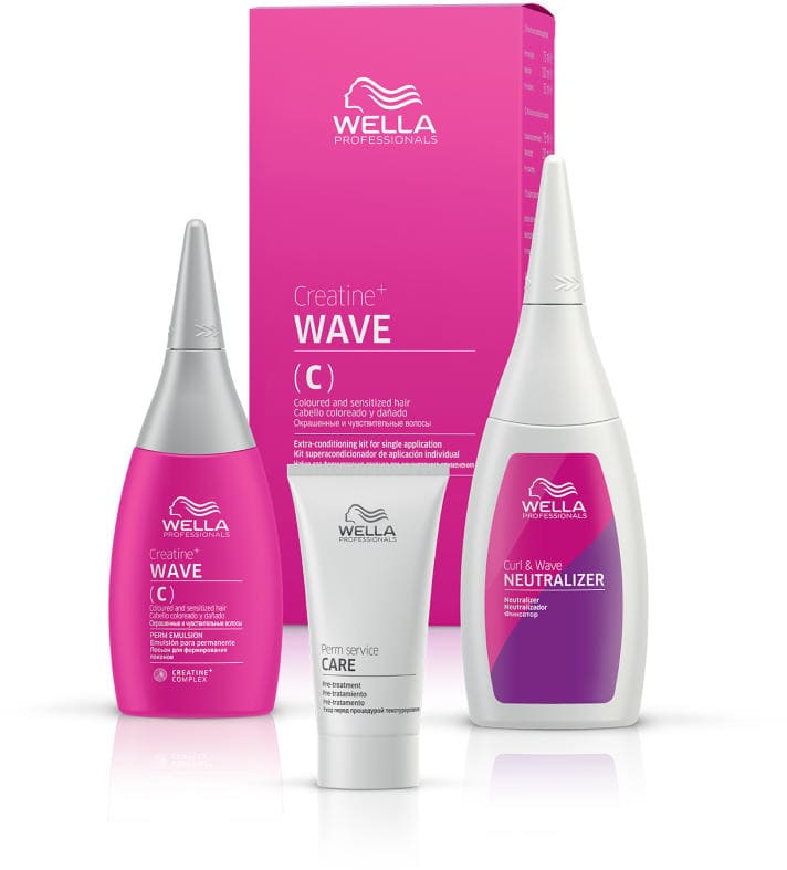 Wave (C) Set Wella Professionals: Perm Service Care, Hair Lotion Treatment, Post-treatment, 30 ml + Curl & Wave, Hair Pe