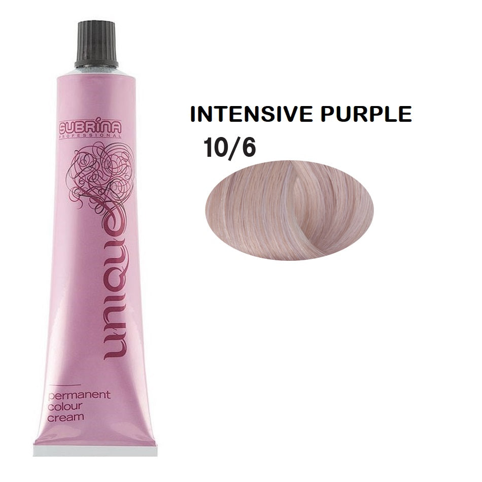 Subrina Professional, Unique, Permanent Hair Dye, 10/6 Intense Violet Bright Blonde, 100 ml