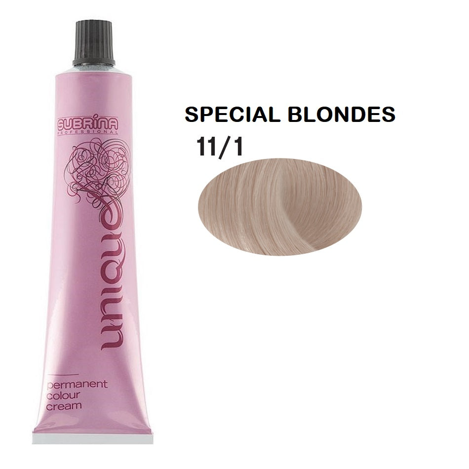 Subrina Professional, Unique, Permanent Hair Dye, 11/1 Special Ash Blond, 100 ml