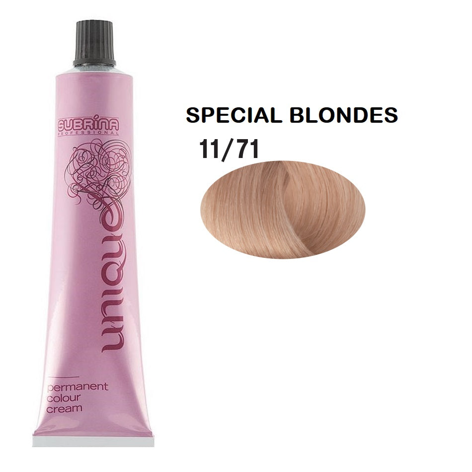 Subrina Professional, Unique, Permanent Hair Dye, 11/71 Special Chestnut Ash Blond, 100 ml