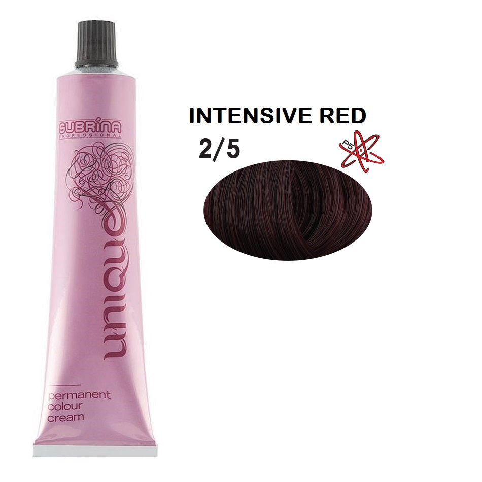 Subrina Professional, Unique, Permanent Hair Dye, 2/5 Red Black, 100 ml