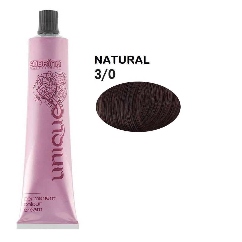 Subrina Professional, Unique, Permanent Hair Dye, 3/0 , 100 ml