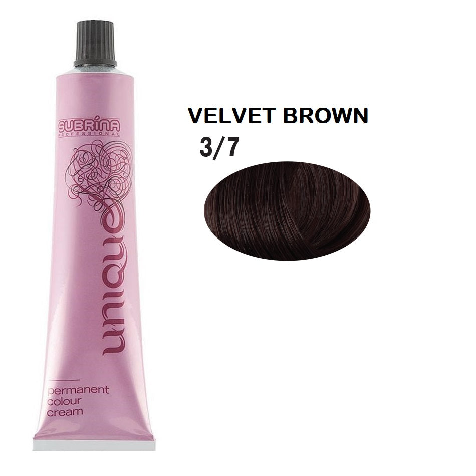 Subrina Professional, Unique, Permanent Hair Dye, 3/7 Dark Chestnut Brown, 100 ml