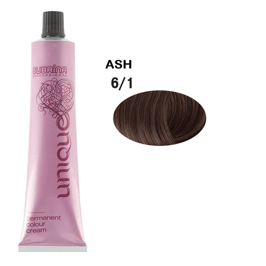 Subrina Professional, Unique, Permanent Hair Dye, 6/1 Dark Blonde Ash, 100 ml