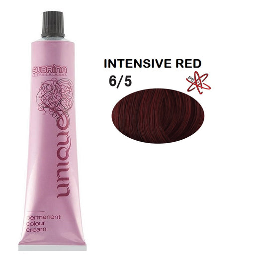 Subrina Professional, Unique, Permanent Hair Dye, 6/5 Dark Blonde Intense Red, 100 ml