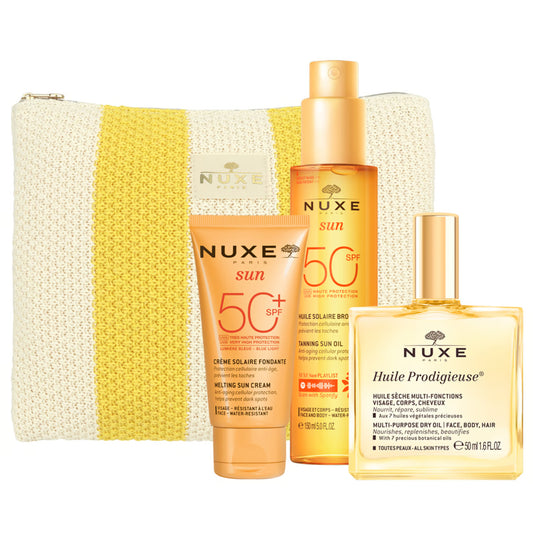 Summer Essentials Kit 2025 Set Nuxe: Sun, UV Protection, Sunscreen Cream, For Face, SPF 50, 50 ml + Huile Prodigieuse Or