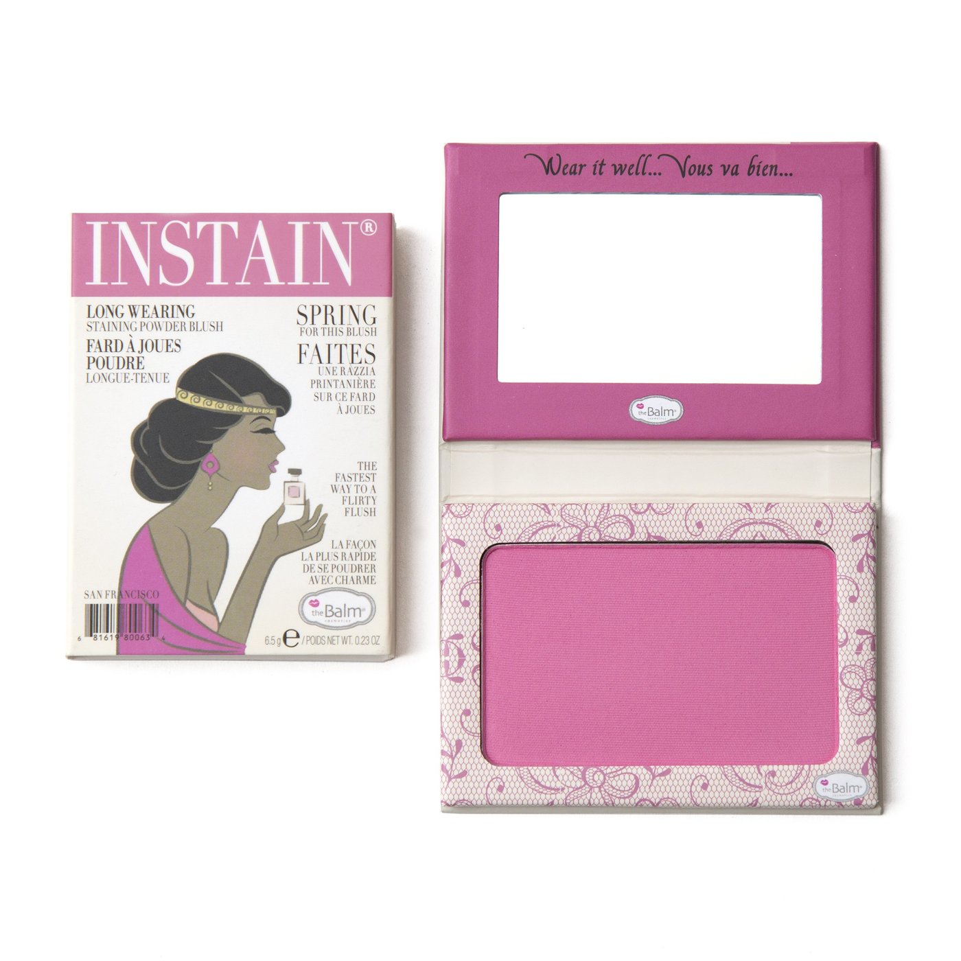 The Balm, Instain', Fresh Colour & Shine, Blush Compact Powder, Lace, 6.5 g