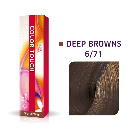 Wella Professionals, Color Touch, Ammonia-Free, Semi-Permanent Hair Dye, 6/71 Dark Blonde Ash Chestnut, 60 ml