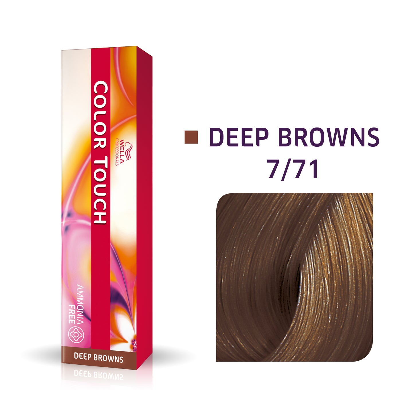 Wella Professionals, Color Touch, Ammonia-Free, Semi-Permanent Hair Dye, 7/71 Medium Blonde Ash Chestnut, 60 ml