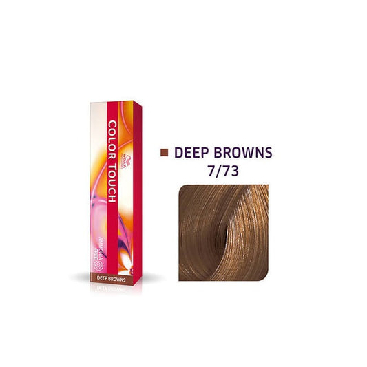 Wella Professionals, Color Touch, Ammonia-Free, Semi-Permanent Hair Dye, 7/73 Medium Blonde Golden Brown, 60 ml