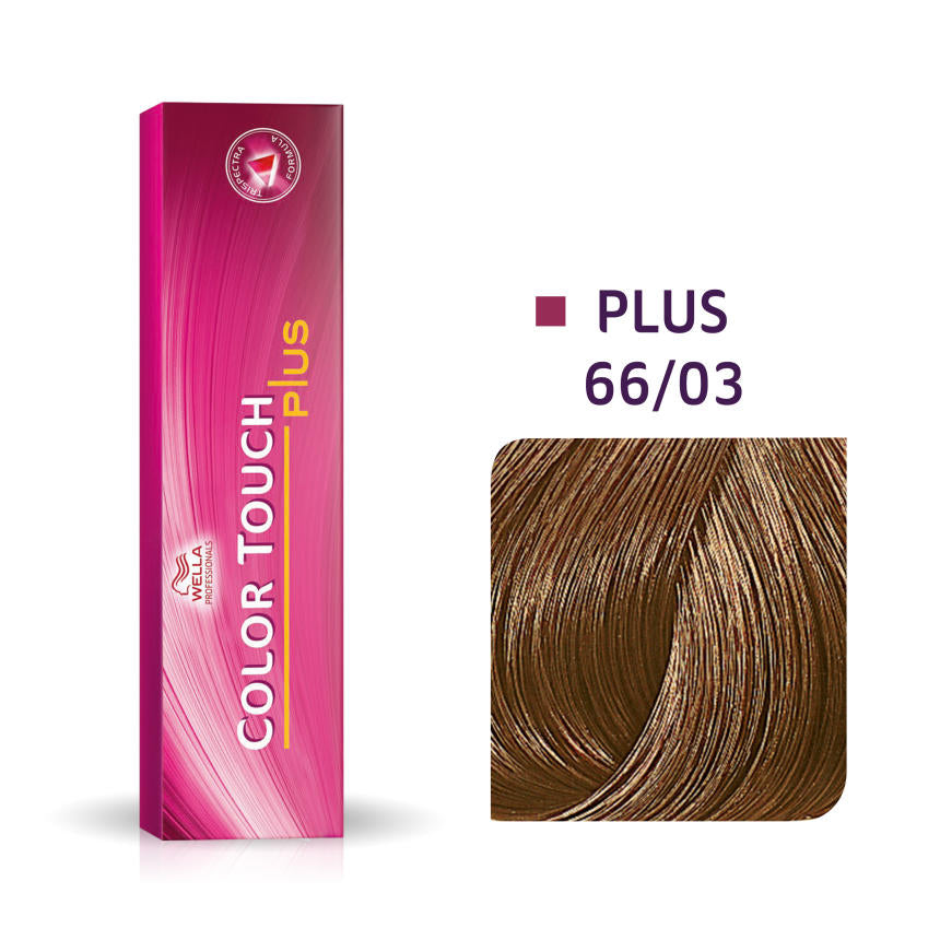 Wella Professionals, Color Touch Plus, Ammonia-Free, Semi-Permanent Hair Dye, 66/03 Dark Blonde Natural Golden Intense, 60 ml