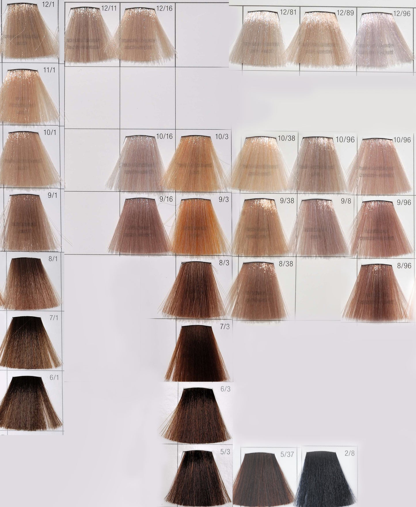 Wella Professionals, Koleston Perfect, Hair Colour Chart