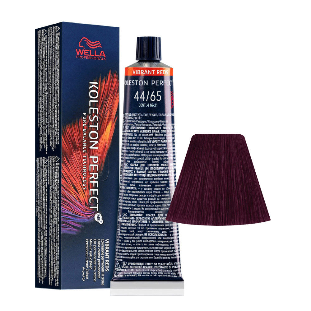 Wella Professionals, Koleston Perfect Me+, Permanent Hair Dye, 44/65 Medium Chestnut Intense Violet Mahogany, 60 ml