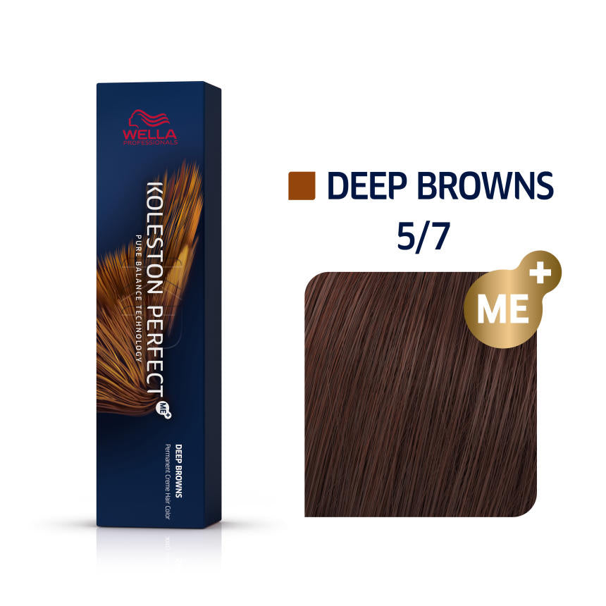 Wella Professionals, Koleston Perfect Me+, Permanent Hair Dye, 5/7 Light Chestnut Brown, 60 ml