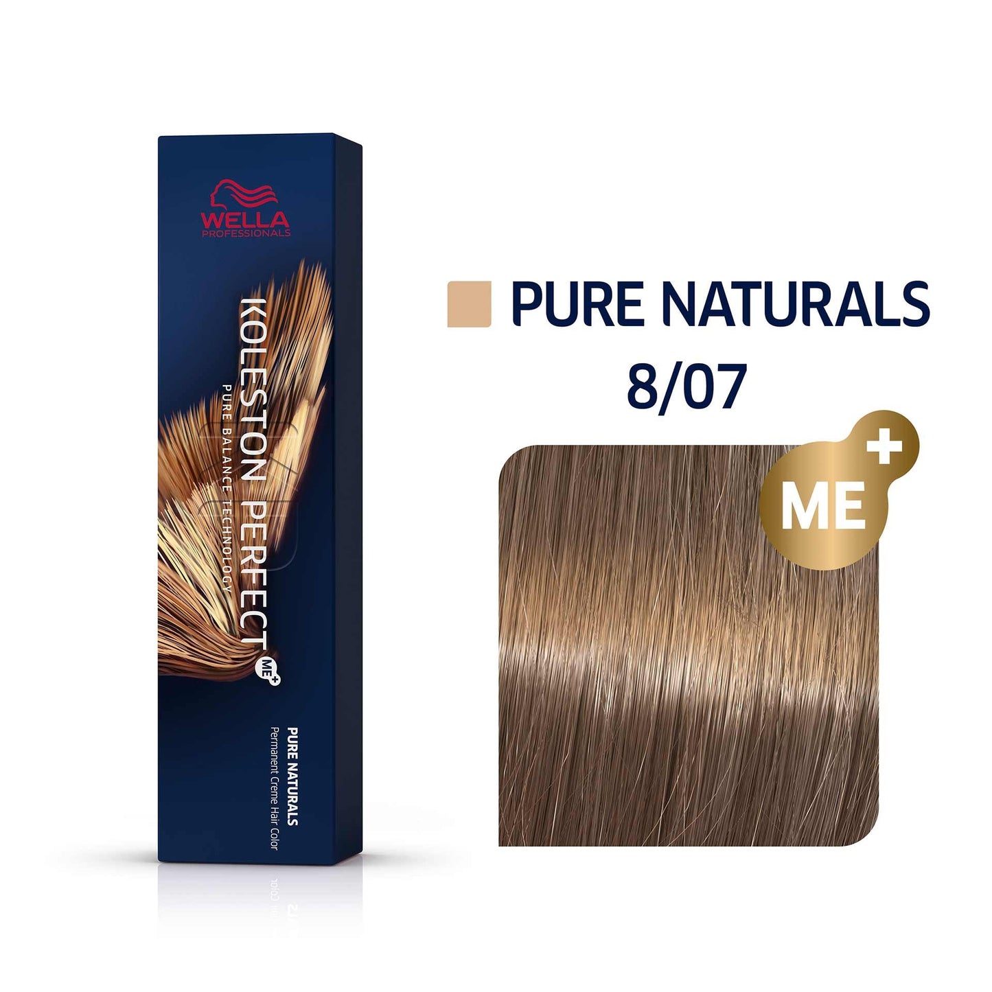 Wella Professionals, Koleston Perfect Me+, Permanent Hair Dye, 8/07 Light Blonde Natural Chestnut, 60 ml