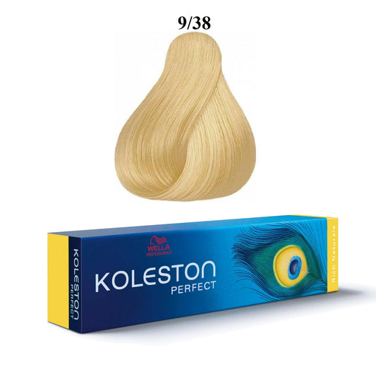 Wella Professionals, Koleston Perfect, Permanent Hair Dye, 9/38 Very Light Blonde Golden Pearl, 60 ml