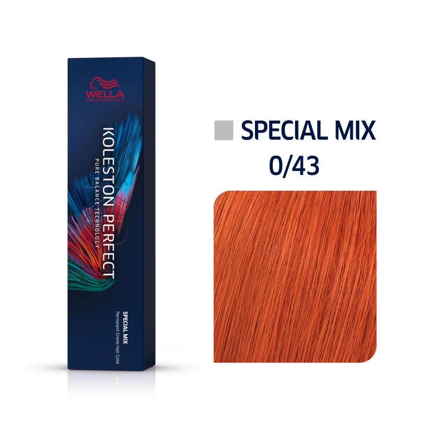 Wella Professionals, Koleston Perfect Special Mix, Permanent Hair Dye, 0/43 Golden Red, 60 ml