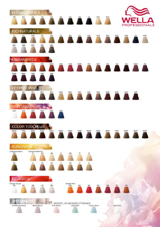 Wella Professionals, Wella Professionals, Hair Colour Chart