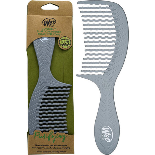 Wet Brush, Go Green Oil Infused Collection, Treatment, Hair Plastic Comb, Charcoal, Purifying