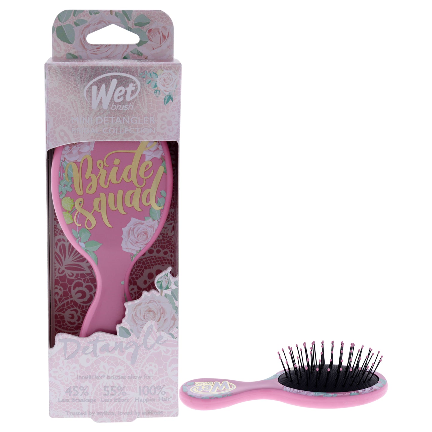 Wet Brush, Bridal Collection - Mini, Detangler, Hair Brush, Bride Squad Pink, Detangle